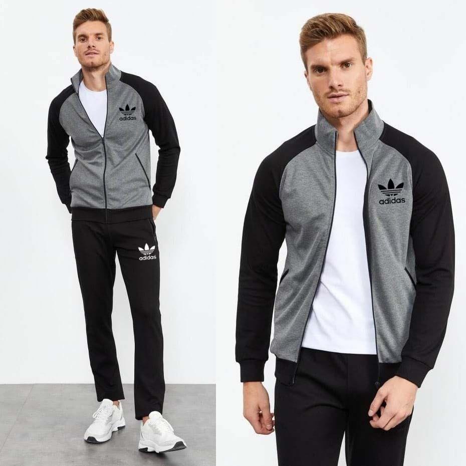 Adidas Black/Grey Tracksuit For Men – Shanara